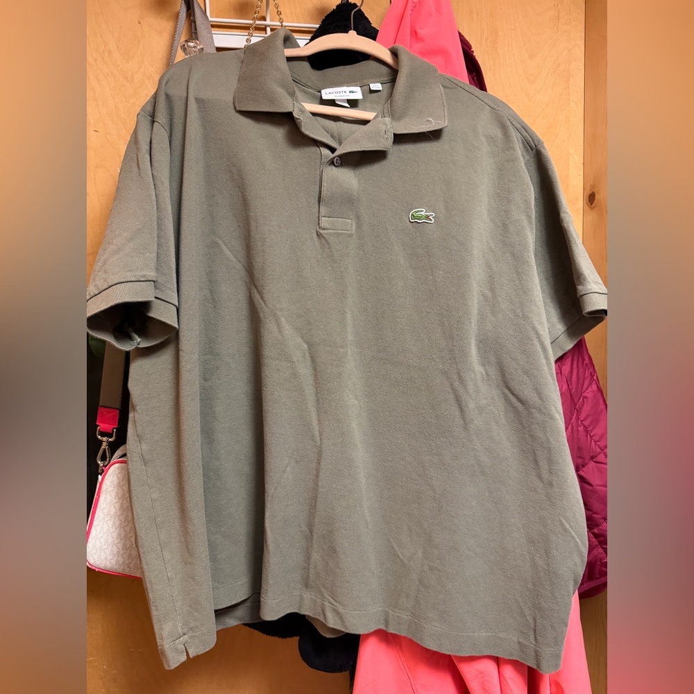 LACOSTE Green Men’s Polo Shirt Size 4XL classic fit